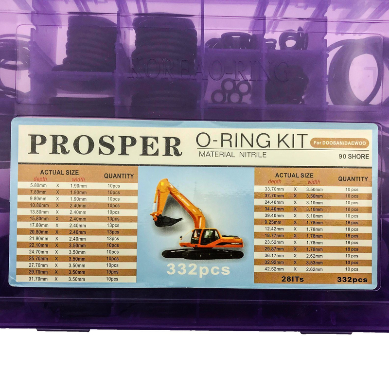 NBR 90 Shore Excavator Repair Box Kit for Daewoo